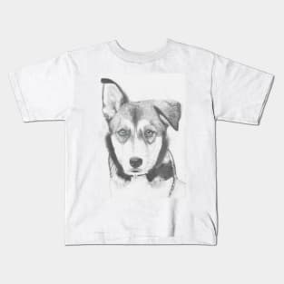 Husky Shepherd Cross with Blue Eyes Kids T-Shirt